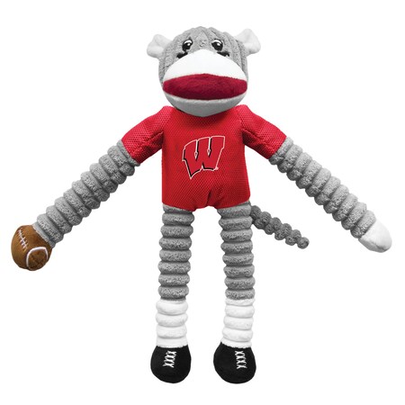 Rubies Costume Co Wisconsin Badgers Sock Monkey Pet Toy LEP157-WI